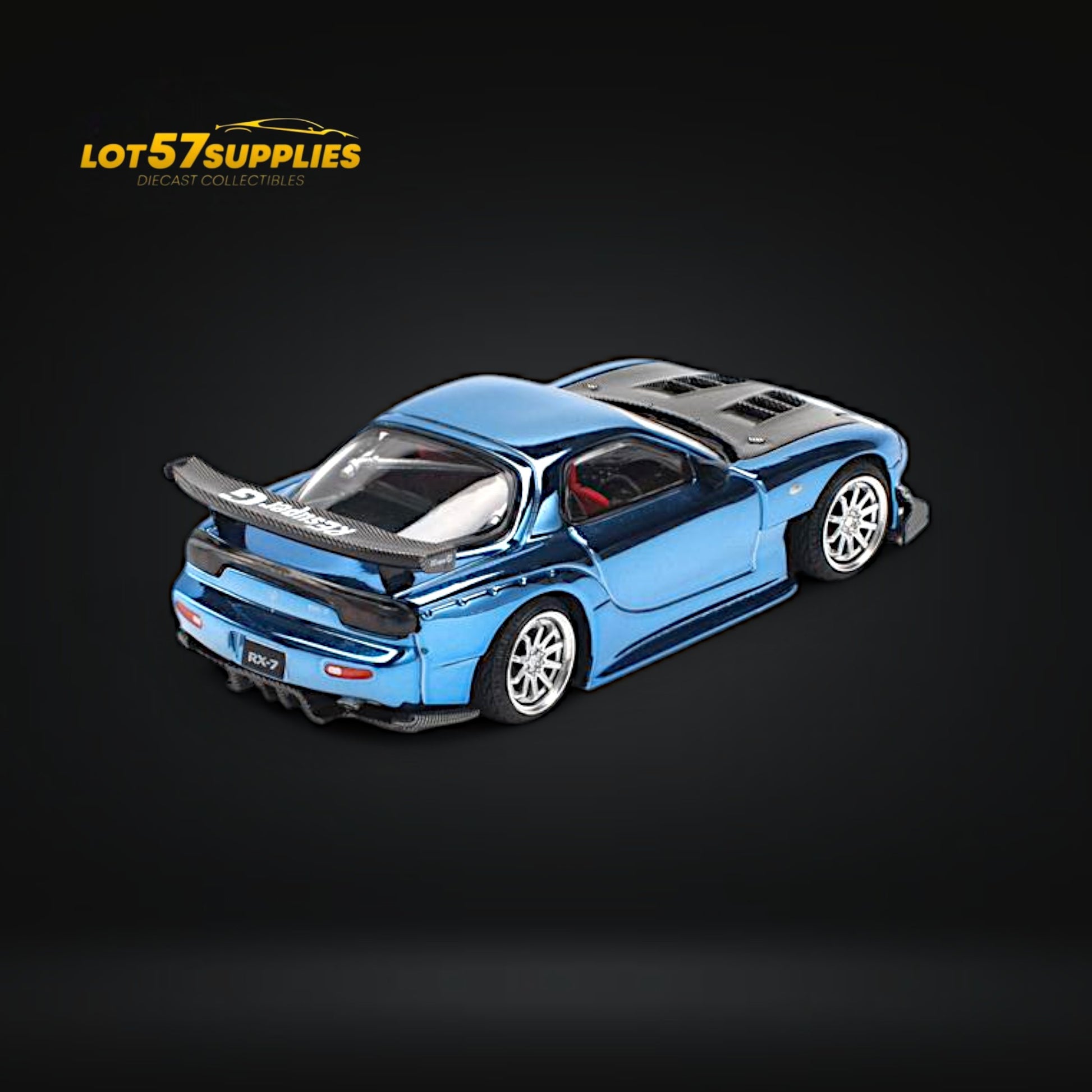 Pop Race Mazda RX-7 Re-Amemiya Blue Chrome 1:64