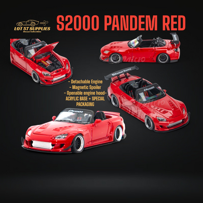 Microturbo Honda S2000 Roadster Pandem Rocket Bunny Aero Kit in Red 1:64