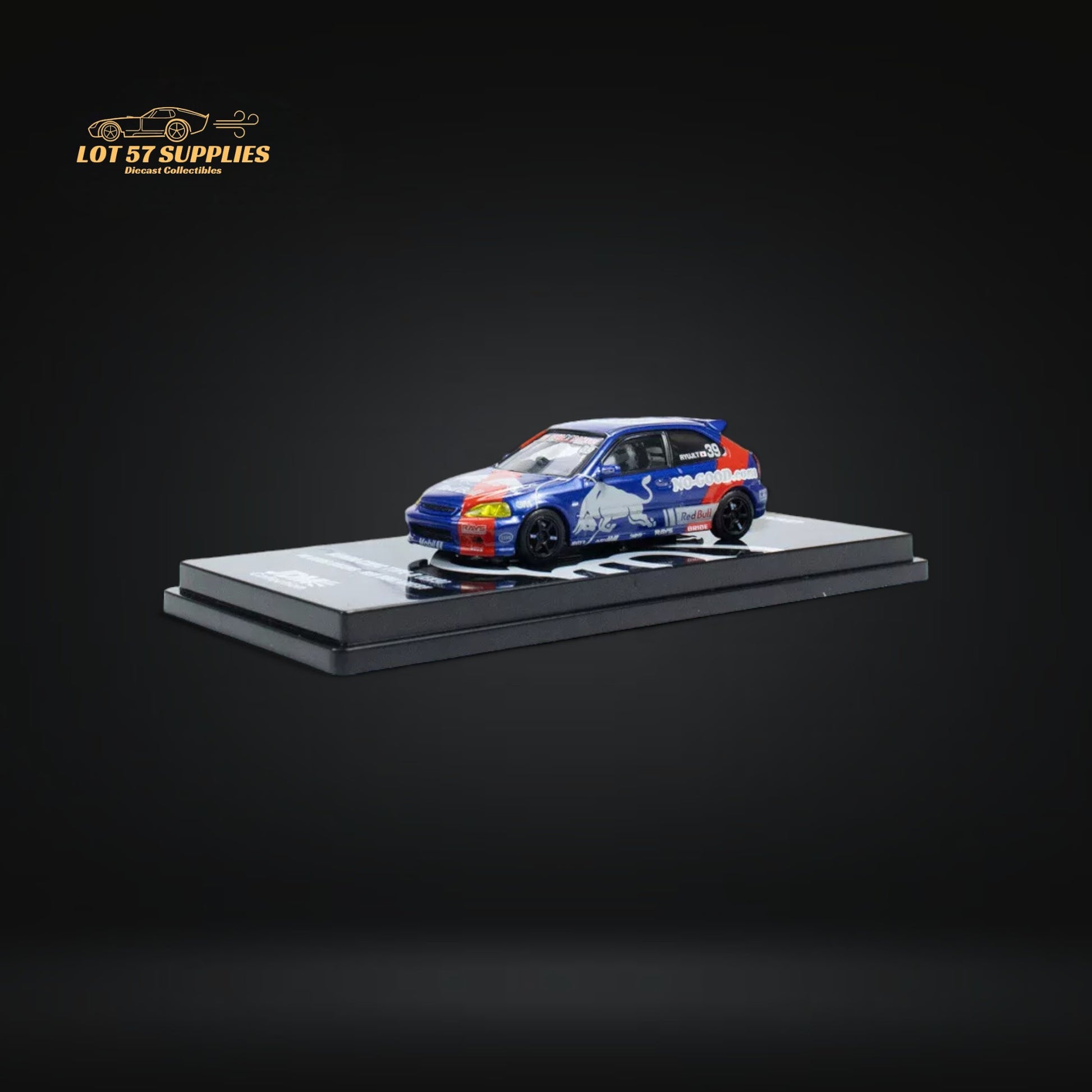 Inno64 Honda Civic Type-R EK9 #39 NO GOOD RACING Red Bull Livery 1:64 IN64-EK9-JDM16