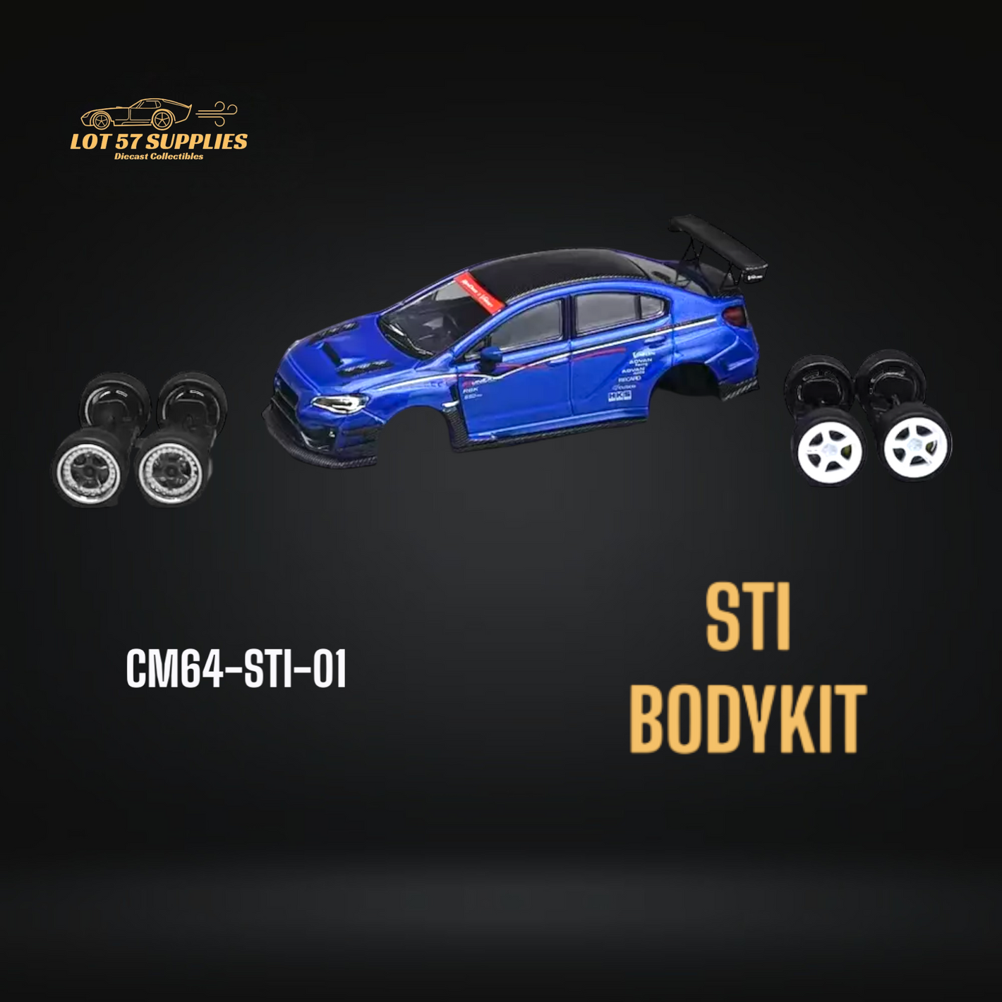 CM Model Subaru WRX STI Body Kit Blue Varis 1:64 CM64-STI-01