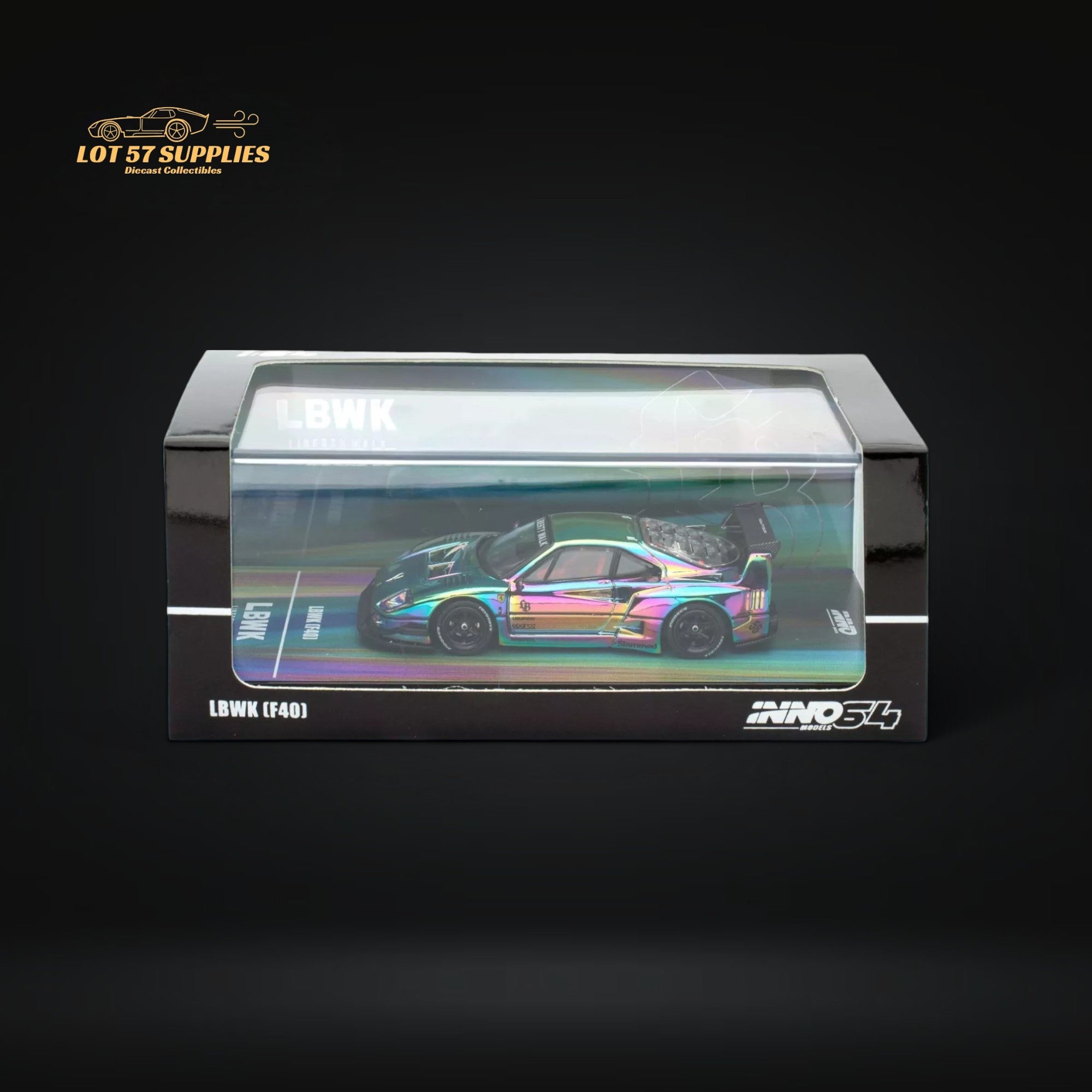 CHASE ! INNO64 1:64 LBWK Ferrari F40 Matte Black Hong Kong