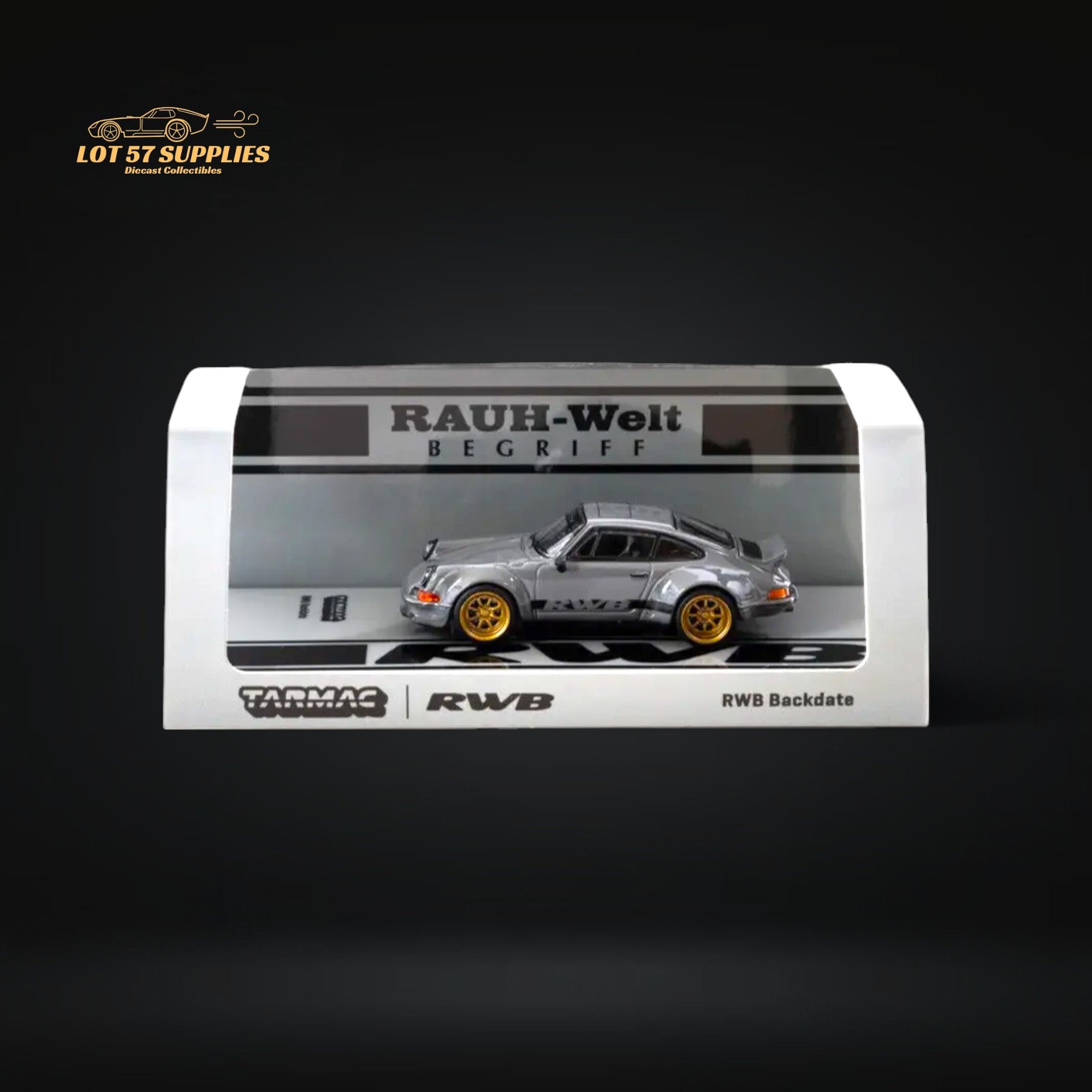 Tarmac 1/64 PORSCHE 911 RWB Backdate Diecast Model Car -GREY-