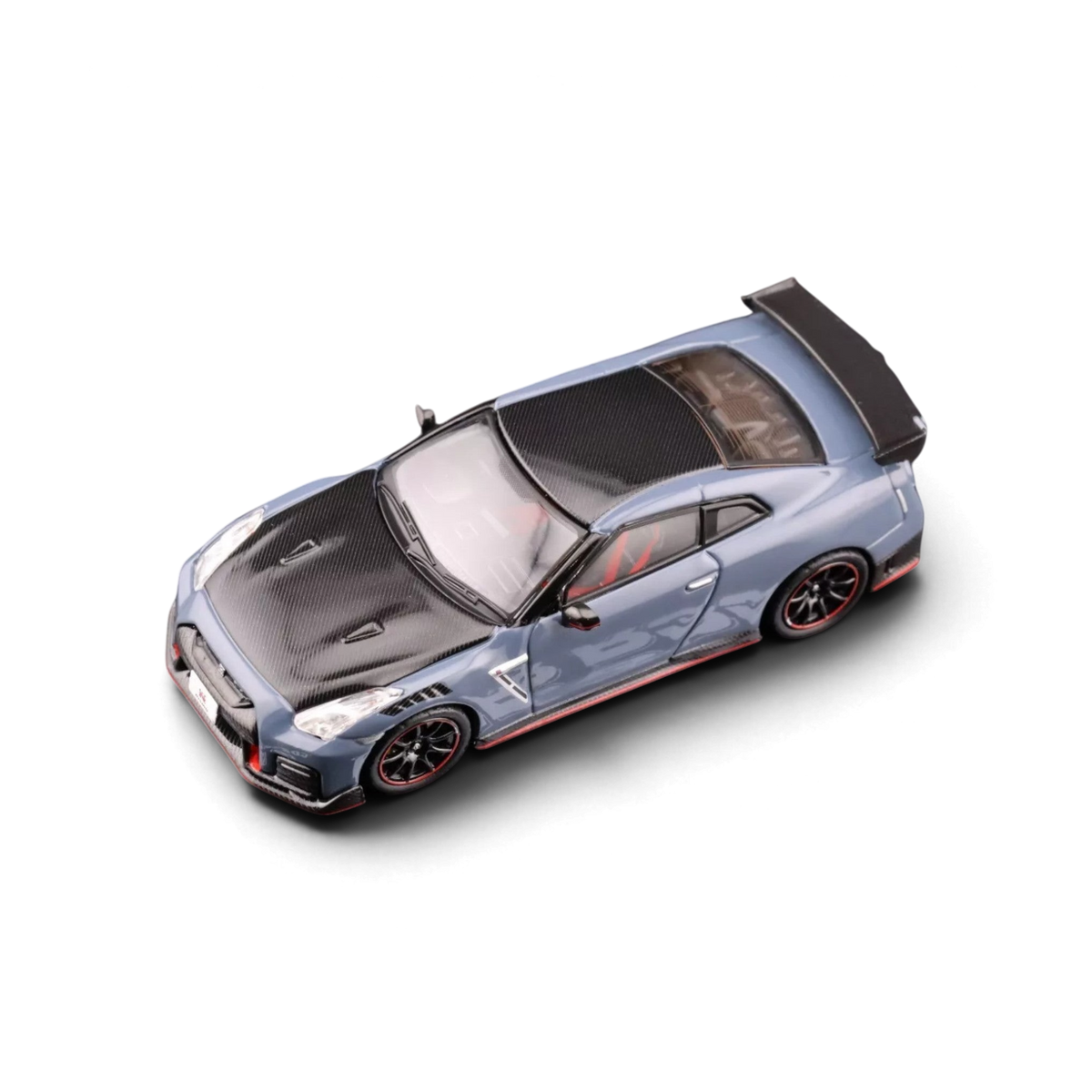 Lot57Supplies Diecast Shop 1:64 scale INNO64 Nissan Skyline GT-R R35 Nismo model car in stealth gray with carbon hood