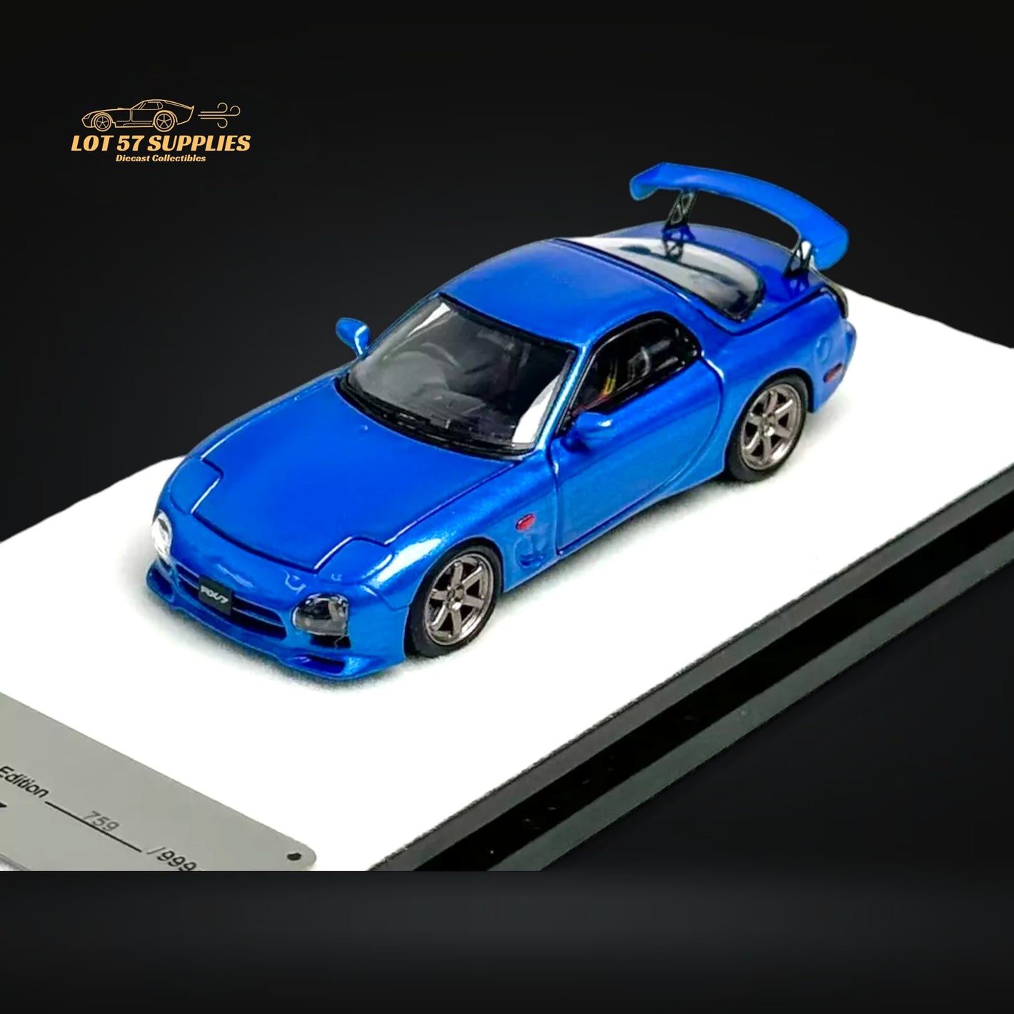 PGM Mazda RX-7 FD3S Metallic Blue Fully Openeable Standard Base 1:64