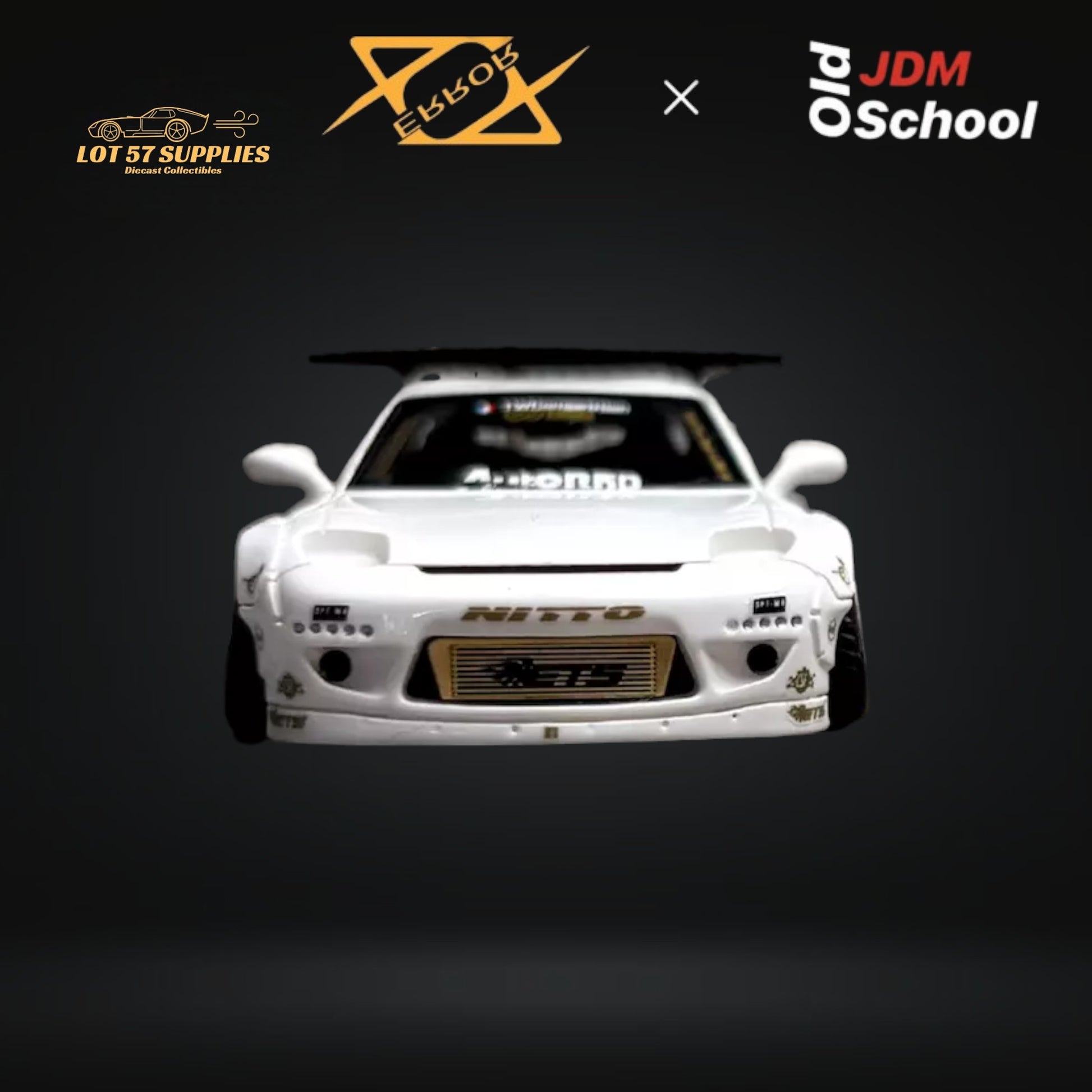 Error404 Model x  OLD SCHOOL JDM Mazda RX-7 Rocket Bunny in White 1:64