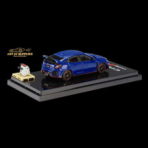 Hobby Japan 2017 Honda Civic Type R FK8 Brilliant Sporty Blue With Engine Model Display 1:64 HJ641055ABL