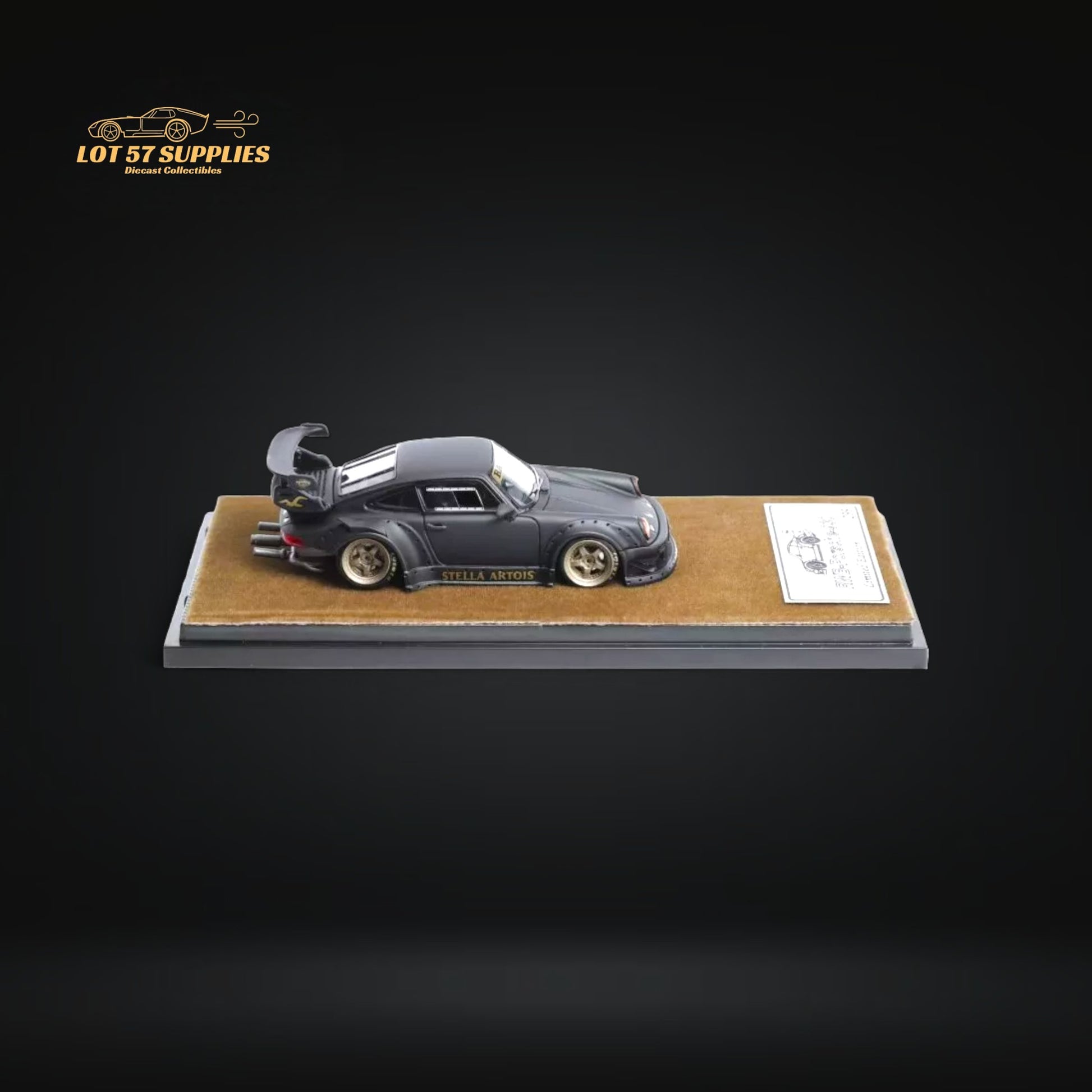 QIDIAN Porsche RWB 930 GT Wing in Matte Black Stella Resin Model 1:64