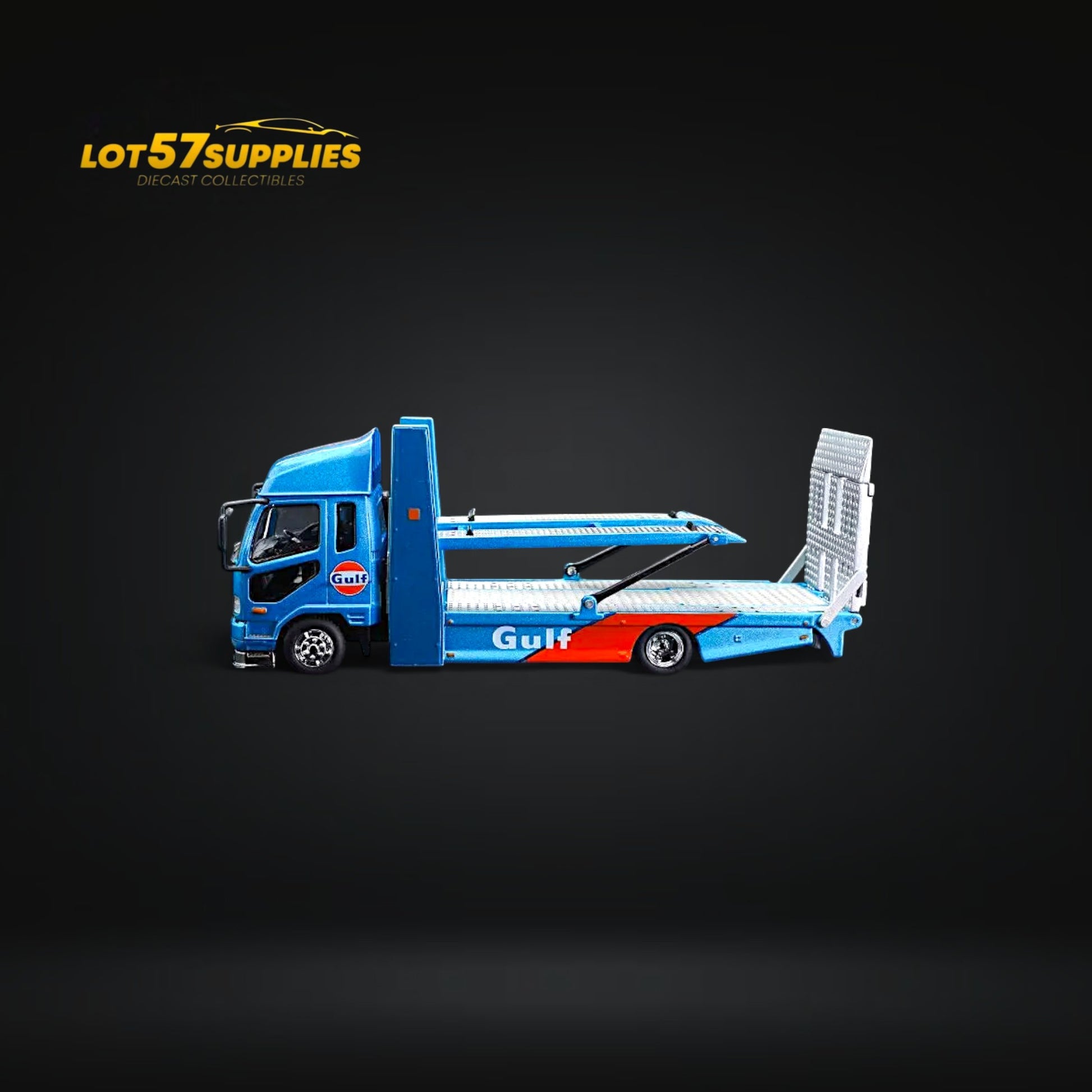 GCD Mitsubishi Fuso Fighter Double-Decker MK2 Transport Truck Gulf Livery 1:64