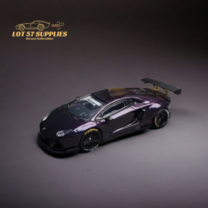 King Model Lamborghini Aventador LP700-4 LB 1.0 Purple Carbon Fiber 1:64