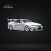 Fuji Skyline GT-R R34 Nismo Z-Tune High Wing White Pearl 1:64