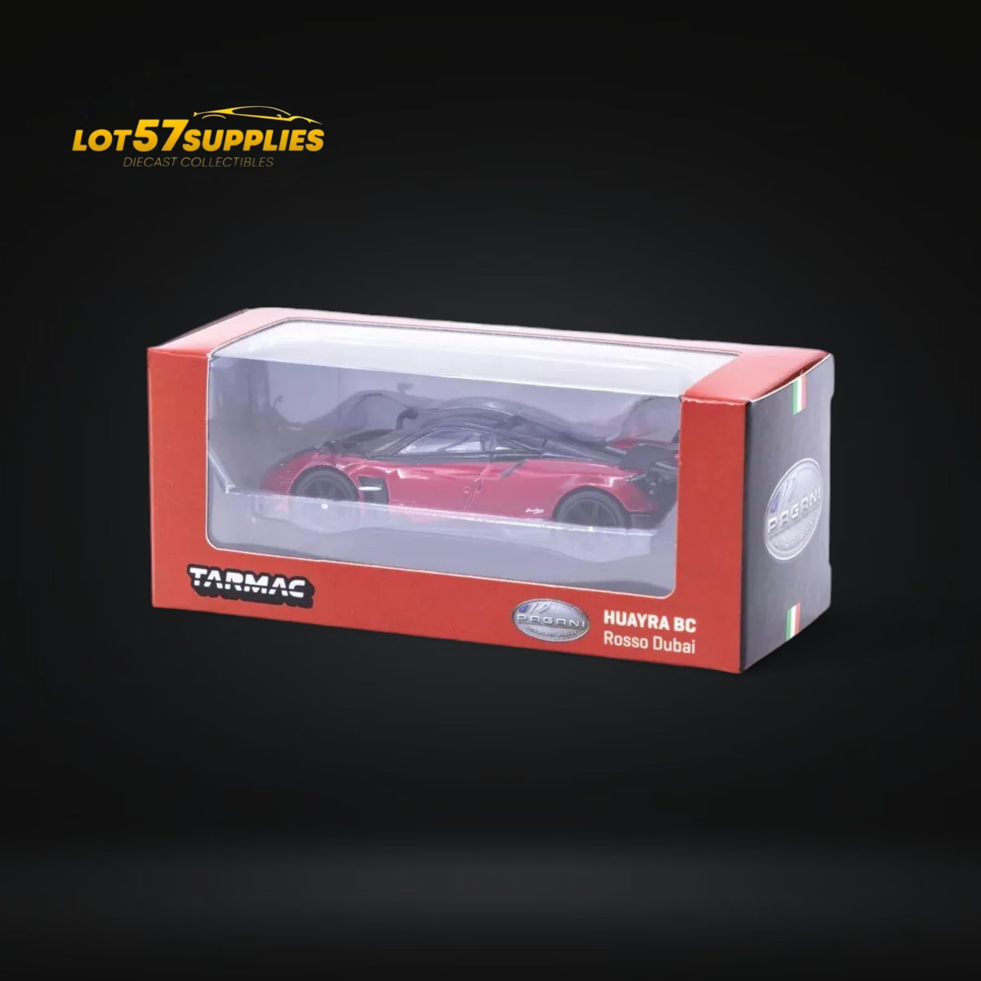 Tarmac Works Global64 Pagani Huayra BC Rosso Dubai 1:64