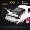 Error404 Model x  OLD SCHOOL JDM Mazda RX-7 Rocket Bunny in White 1:64