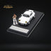 Mini Station Porsche RWB 964 Samurai White w/ Figure 1:64