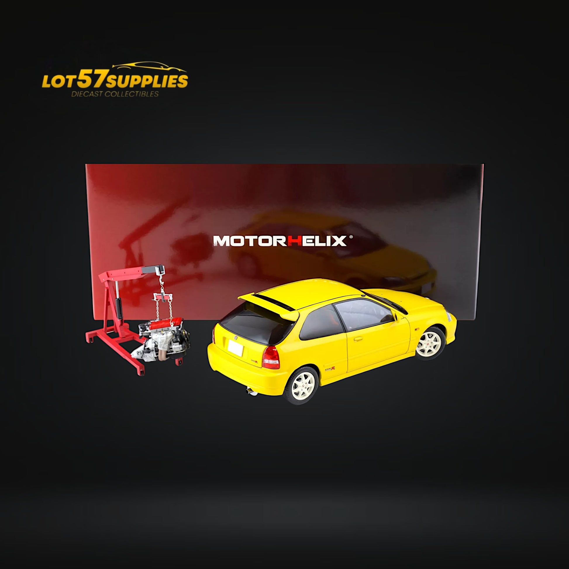 MOTORHELIX Honda Civic Type-R EK9-120 YELLOW 1:18