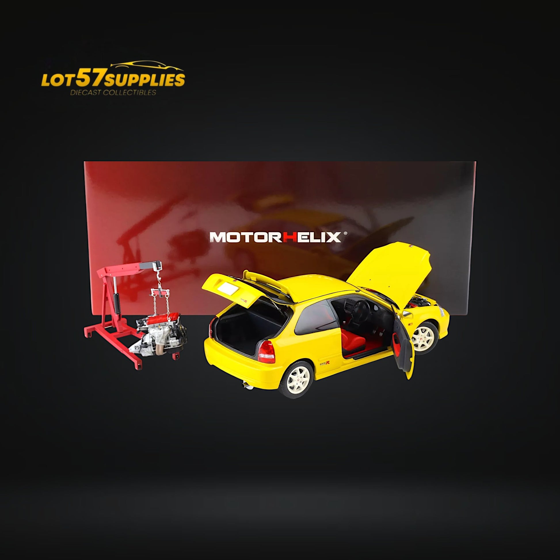 MOTORHELIX Honda Civic Type-R EK9-120 YELLOW 1:18