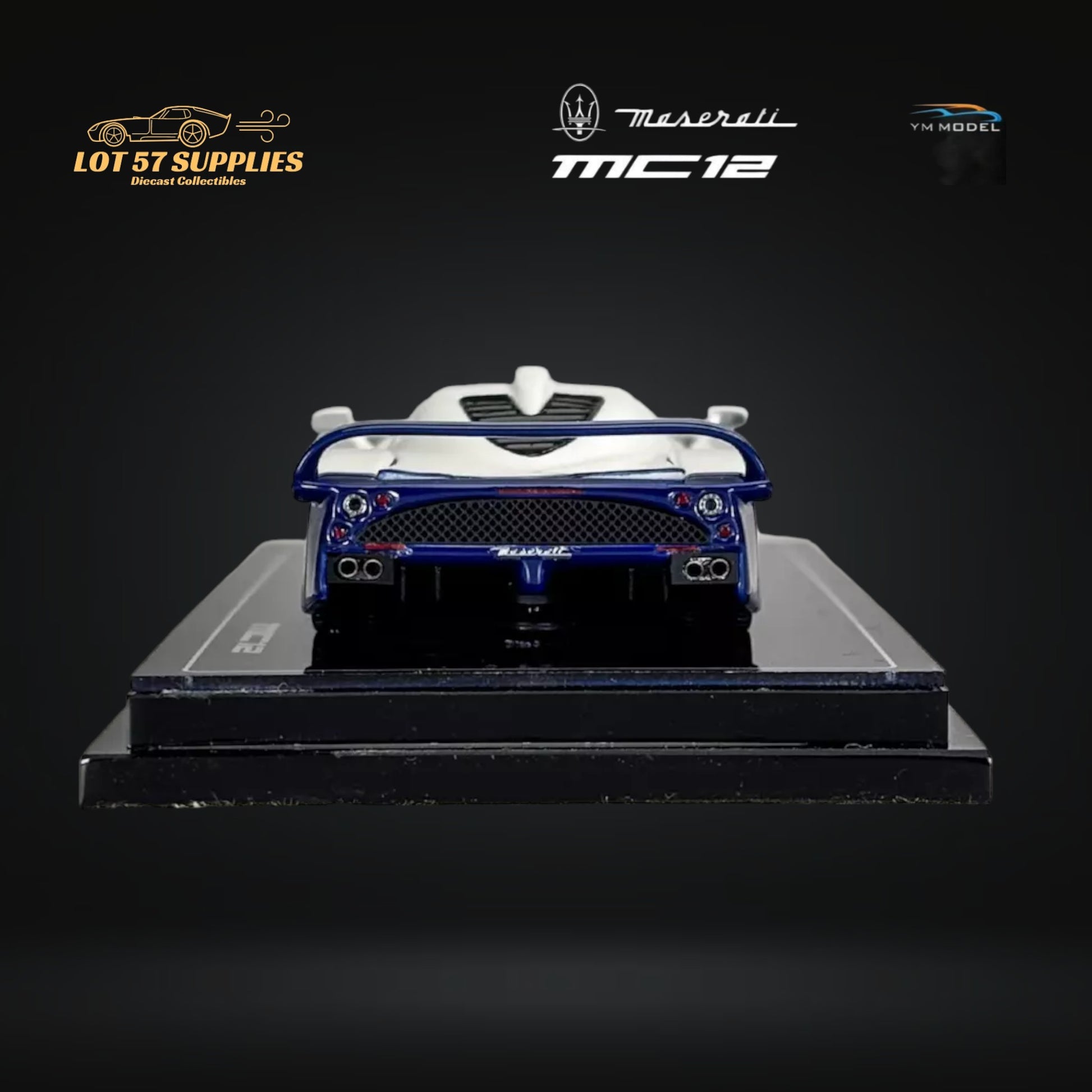 YM Model Maserati MC12 Stradale 2-Tone Blue / White Limited to 499 Pcs 1:64