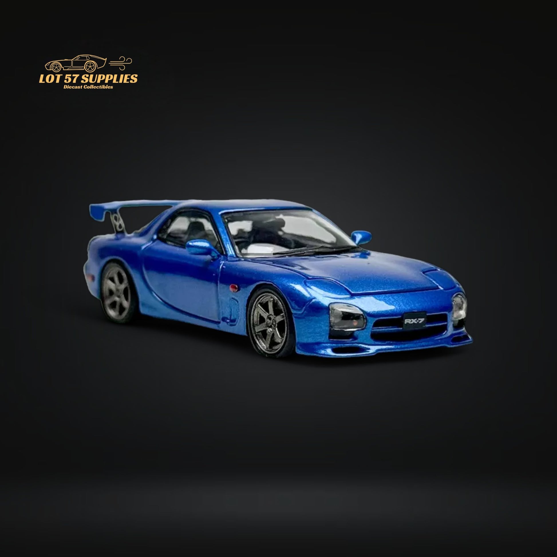 PGM Mazda RX-7 FD3S Metallic Blue Fully Openeable Standard Base 1:64