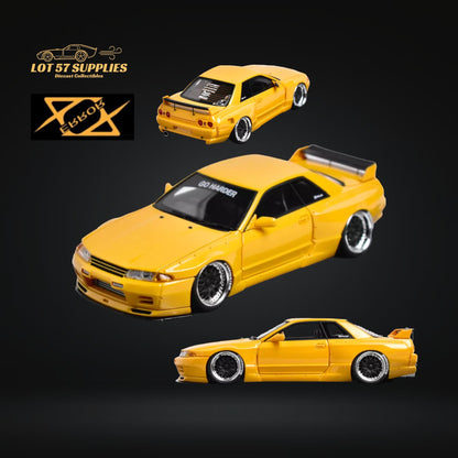 Error404 Nissan Skyline R32 Pandem Rocket Bunny Widebody Modified ORANGE YELLOW 1:64