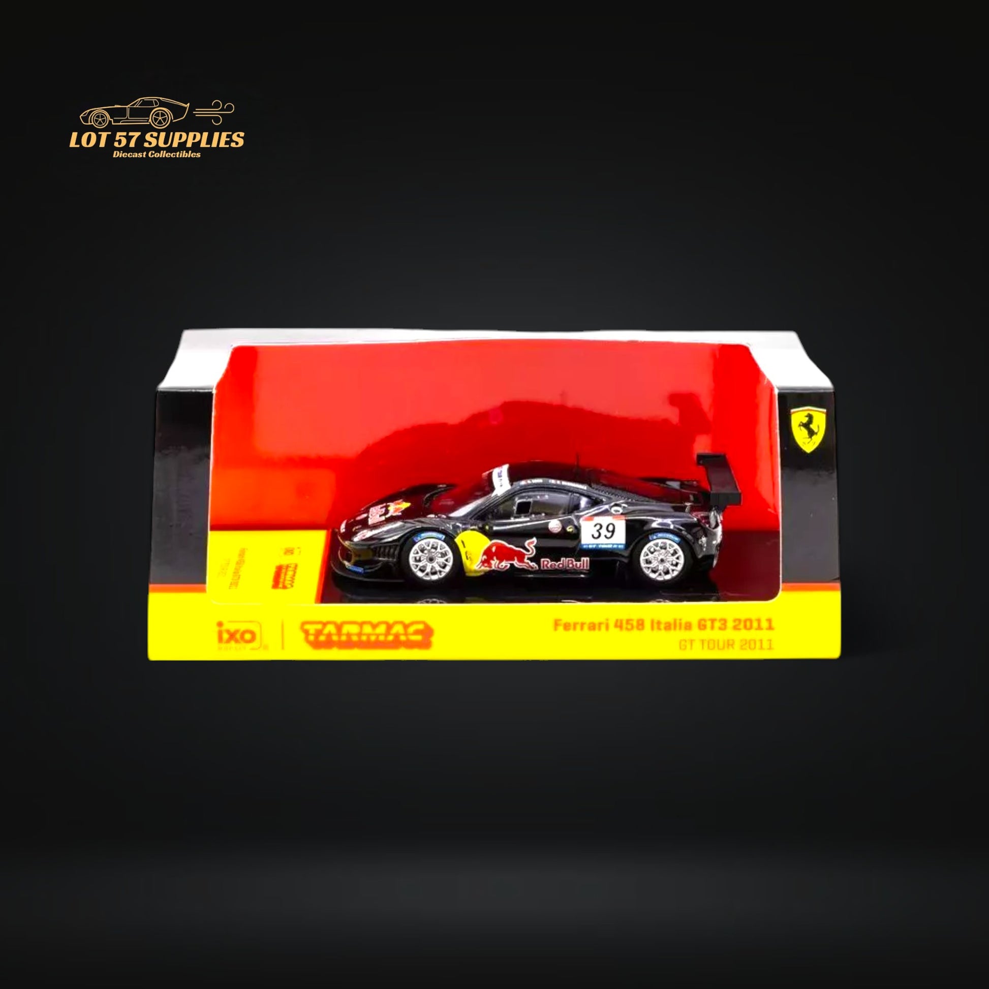 Tarmac Works Hobby64 Ferrari 458 Italia GT3 #39 GT TOUR 2011 Red Bull 1:64