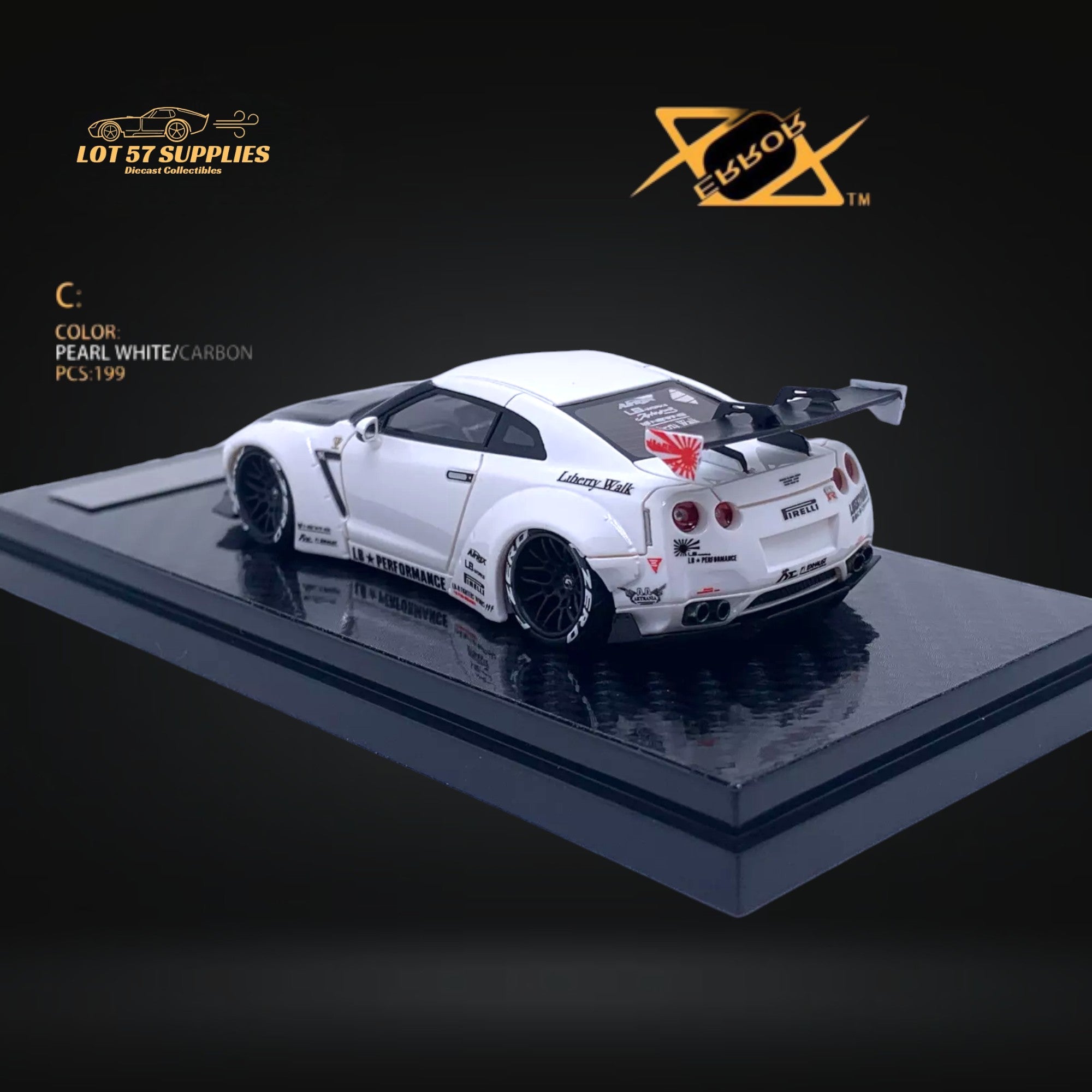 LIBERTY WALK LB★Works Nissan GT-R ホワイト 1/43 Solido Nissan GT-R (R35) Liberty Walk Body Kit (White & Black