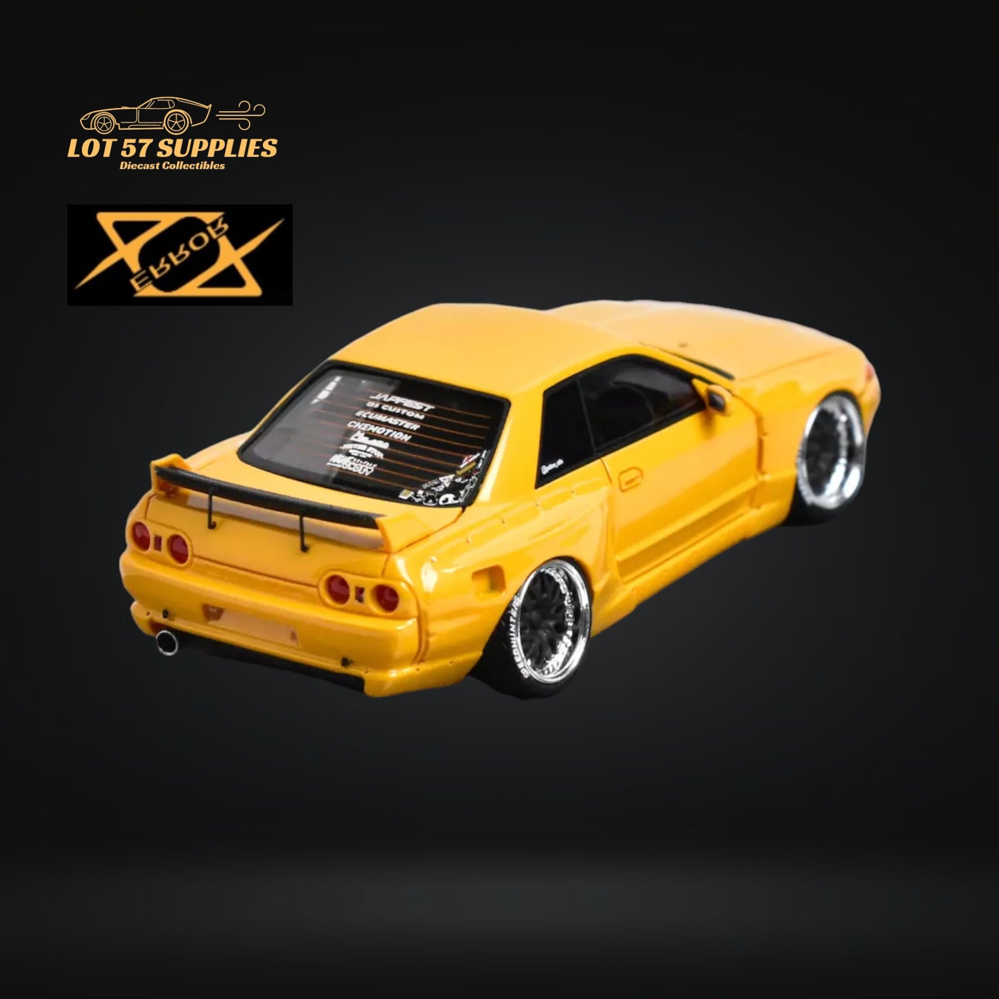 Error404 Nissan Skyline R32 Pandem Rocket Bunny Widebody Modified ORANGE YELLOW 1:64