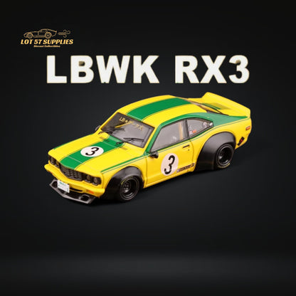 Inno64 Mazda RX-3 Savanna LBWK Yellow Green #3 1:64 IN64-LBWKRX3-01