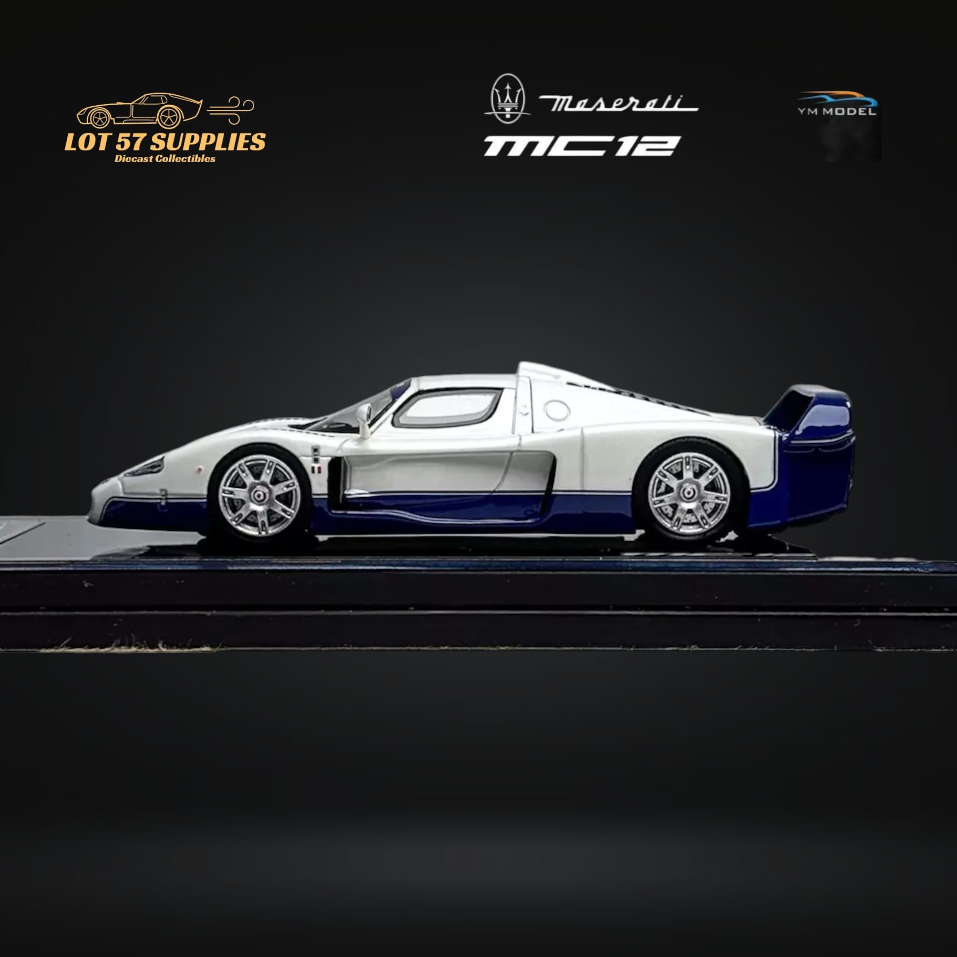 YM Model Maserati MC12 Stradale 2-Tone Blue / White Limited to 499 Pcs 1:64