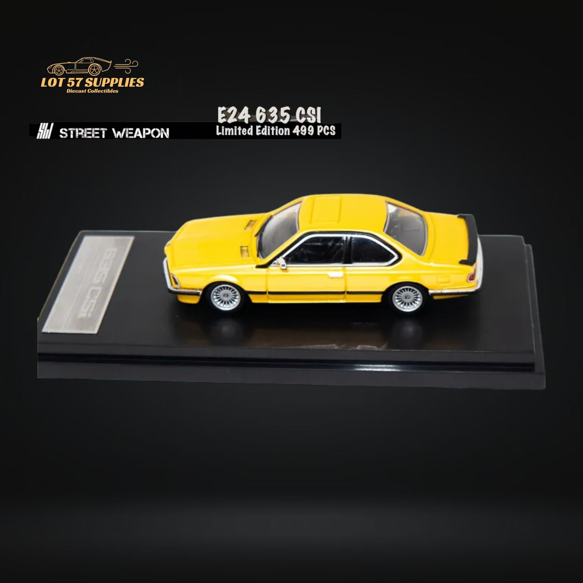 Street Weapon BMW E24 635 CSI in Yellow 1:64