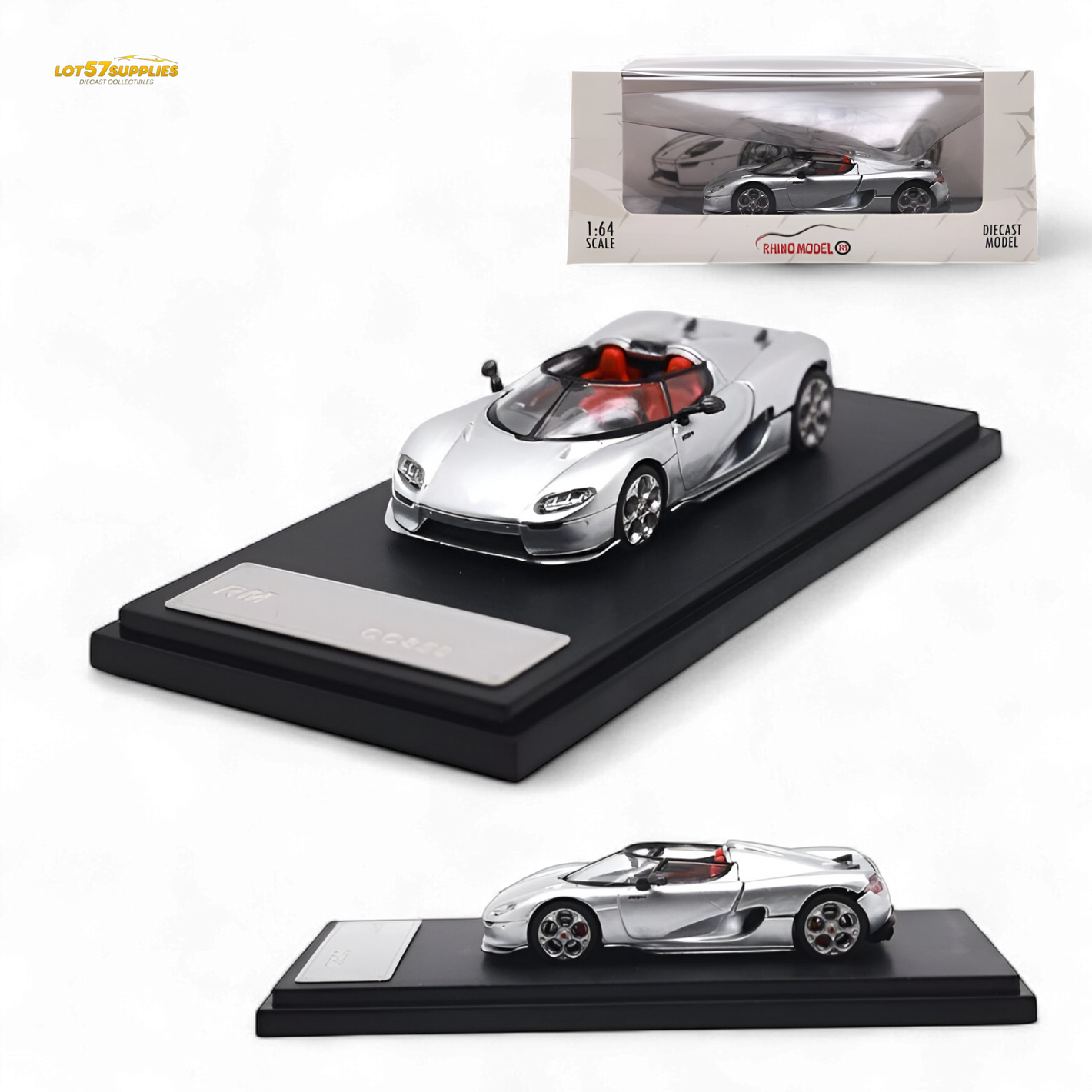 Rhino Model RM CC850 With Magnetic Engine Cover - Silver 1:64