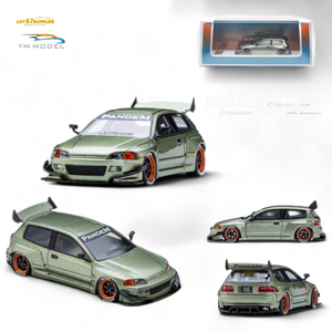 YM Model Honda Civic Pandem EG4 K20 Modified Bronze Green 1:64 Limited to 399 PCS