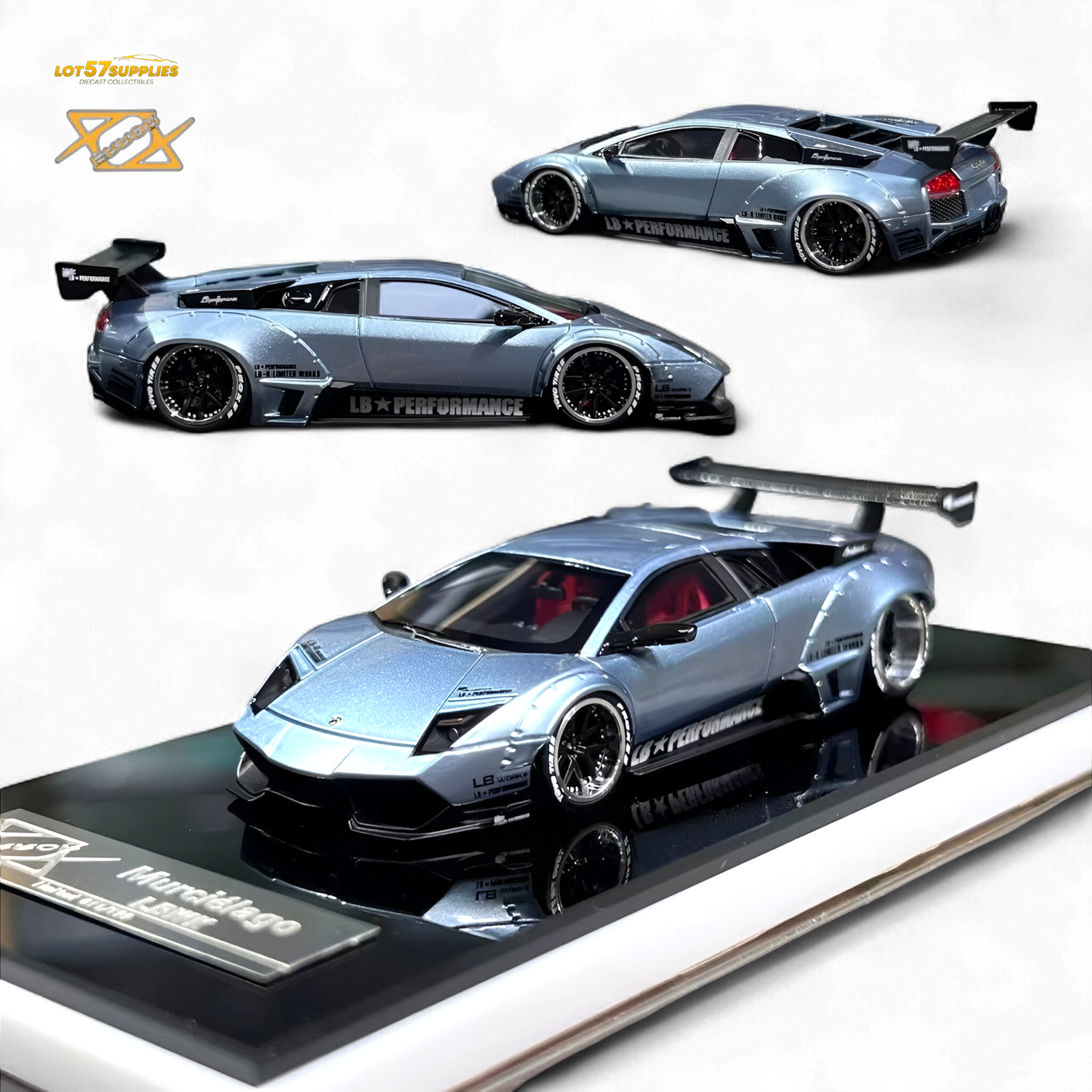 Error404 Lamborghini Murcielago LBWK - Ice Blue High Tail 1:64