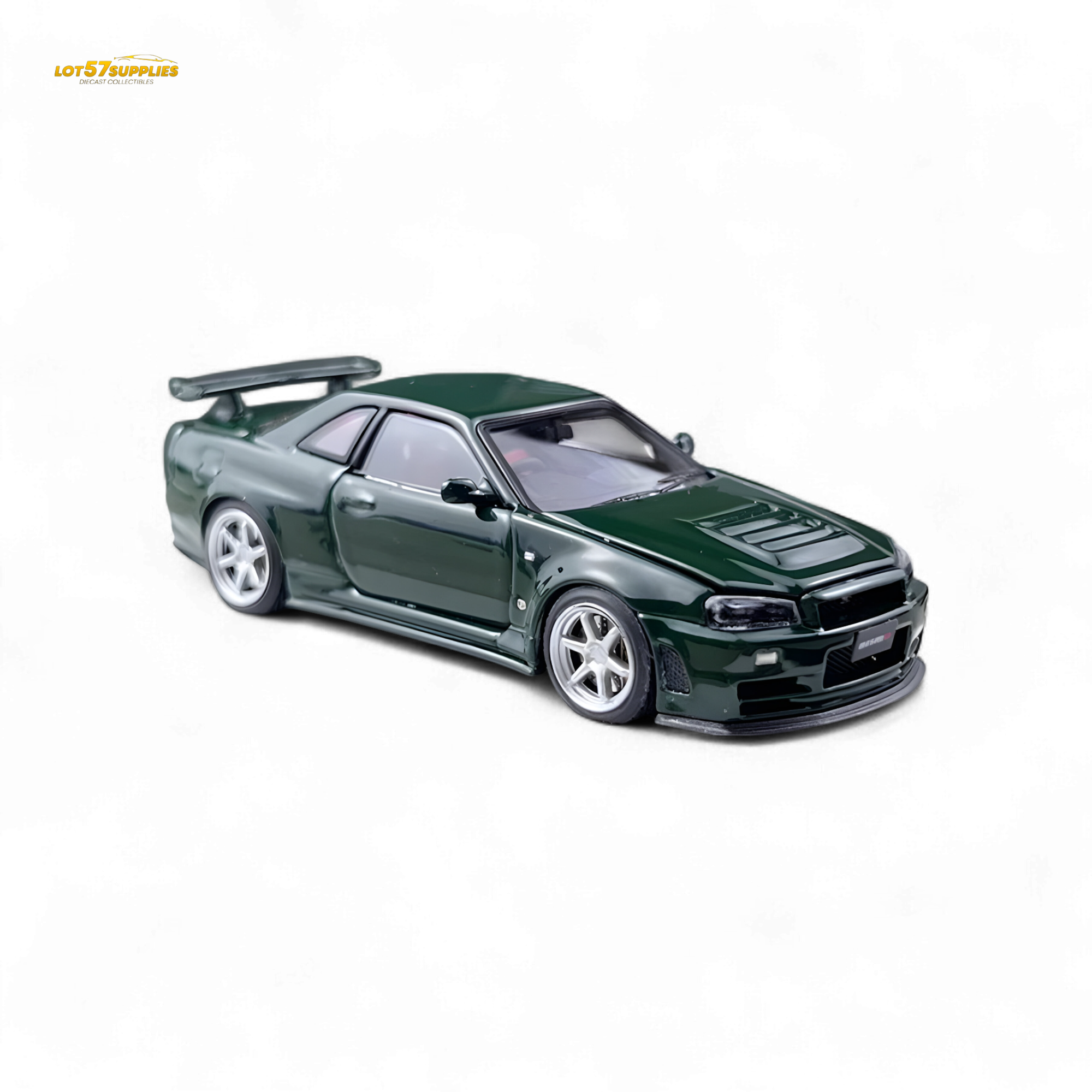 PGM 1/64 日産 GTR R34 Z-TUNE ブリティッシュグリーン PGM Nissan GTR R34 Z-TUNE Diecast Model - British Green 1:64