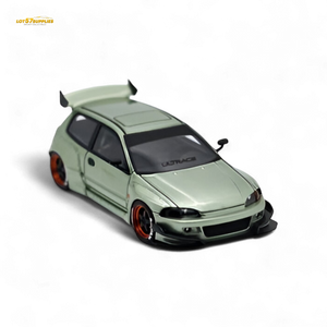 YM Model Honda Civic Pandem EG4 K20 Modified Bronze Green 1:64 Limited to 399 PCS