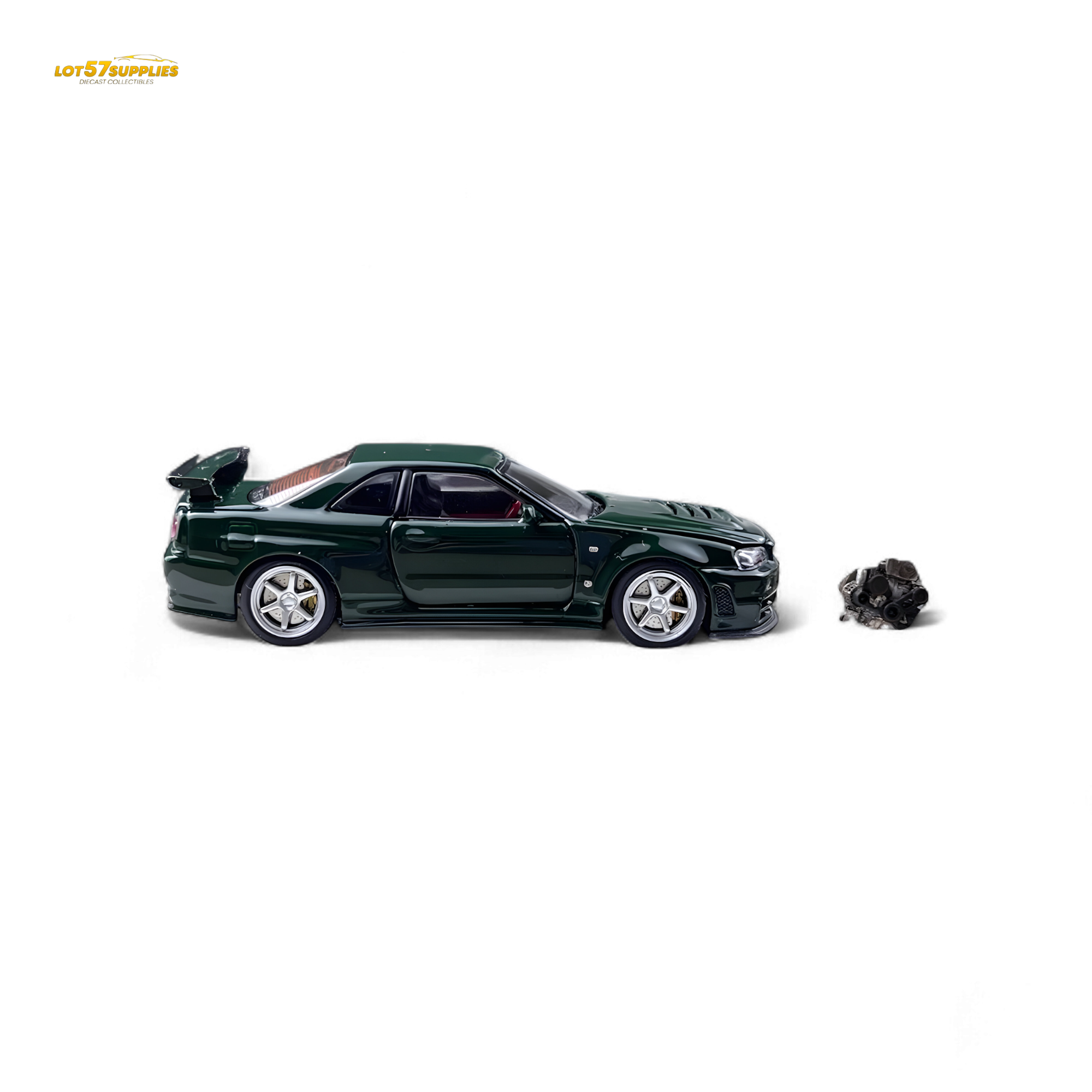 PGM 1/64 日産 GTR R34 Z-TUNE ブリティッシュグリーン PGM Nissan GTR R34 Z-TUNE Diecast Model - British Green 1:64