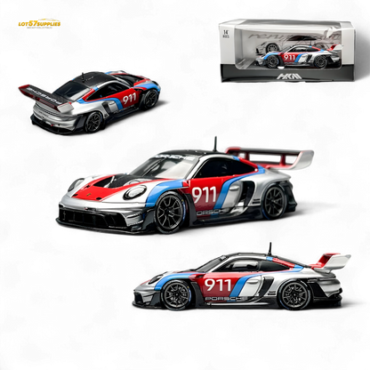 (Pre-Order) HKM Model Porsche 911 (992) GT3 R Rennsport Silver #911 1:64