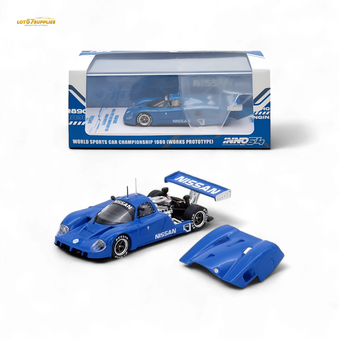 Inno64 Nissan R89C World Sports Car Blue Championship 1989 Works Prototype 1:64