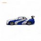 Fast Speed Skyline R34 GT-R 5th Generation BNR34 Silver Blue Strips 1:64