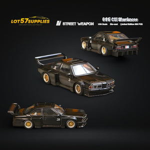 Street Weapon BMW E24 635 CSI Sharknose WideBody modified version in Black 1:64