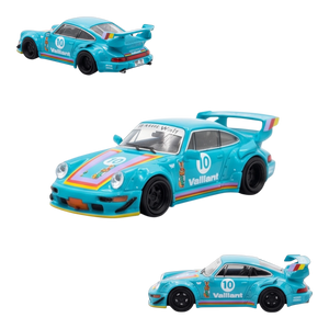 Star Model Porsche RWB 964 GT Wing Green Vaillant 1:64 — angle 1