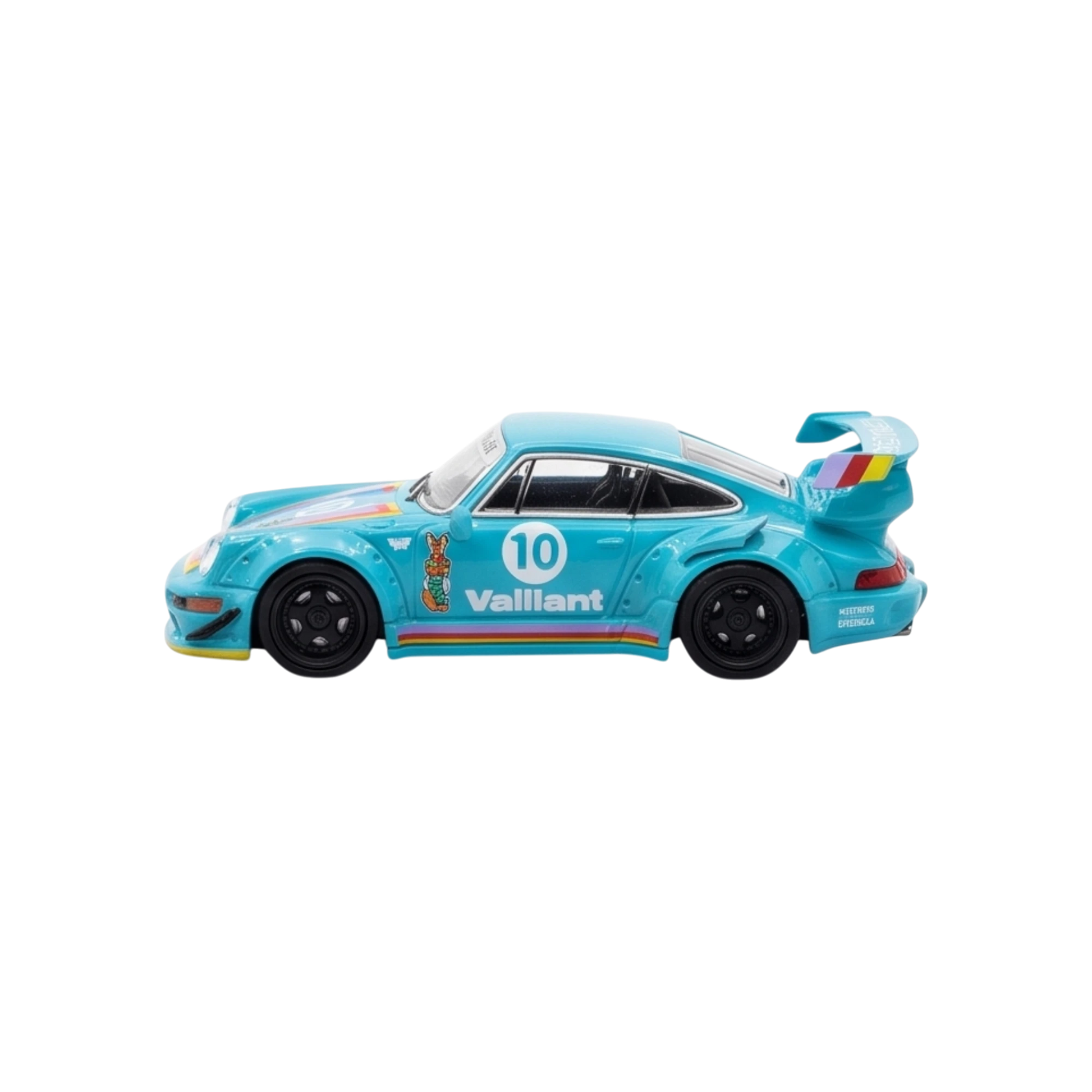 Star Model Porsche RWB 964 GT Wing Green Vaillant 1:64 — angle 2