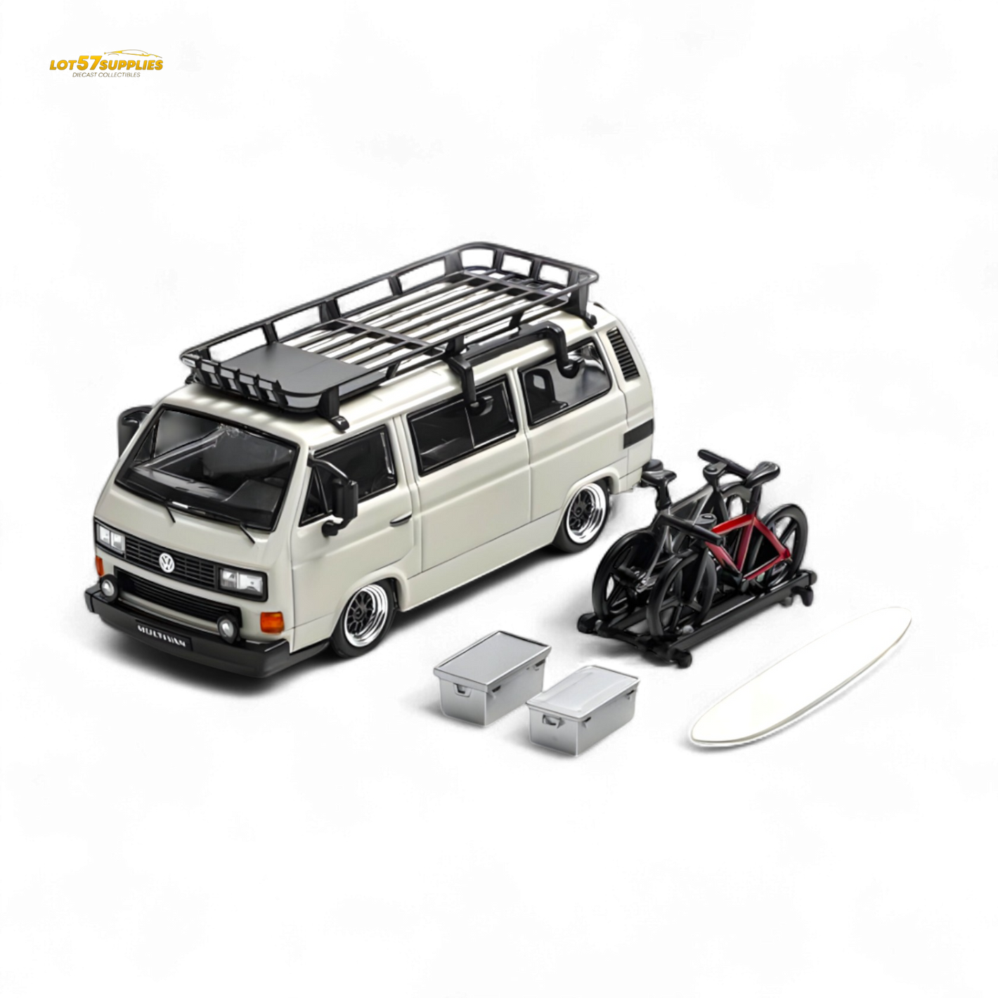 Mortal VW T3 Lowrider White - Accessories Included 1:64