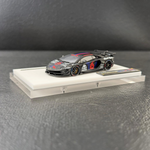 TARDIS Gumball3000 Lamborghini Aventador SVJ Matte Black Resin 1:64 diecast model, front three-quarter on display base