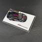 TARDIS Gumball3000 Lamborghini Aventador SVJ Matte Black Resin 1:64 diecast model, high-angle view on white display base