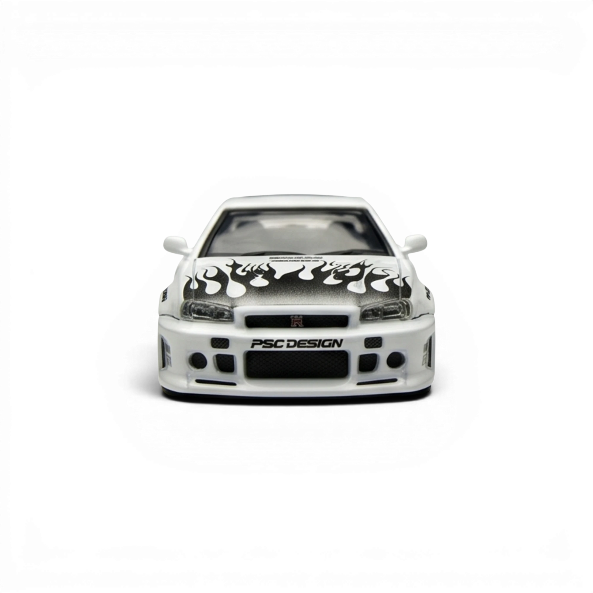 (Pre-Order) TimeMicro x PSC Design Nissan Skyline R34 GT-R Smilodon Black White 1:64 — angle 7
