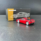TOC x EDM x AHandofGod Ferrari 458 Rosso Corsa + White Stripe 1:64 diecast, rear three-quarter beside box