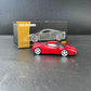 TOC x EDM x AHandofGod Ferrari 458 Rosso Corsa + White Stripe 1:64 diecast model, side view in front of its box