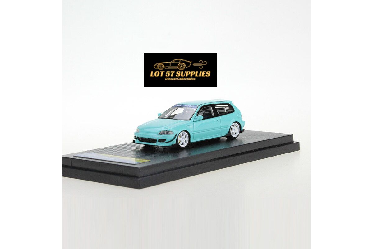 YM Model Honda Civic EG6 Spoon Sports Gift Tiffany Blue 1:64