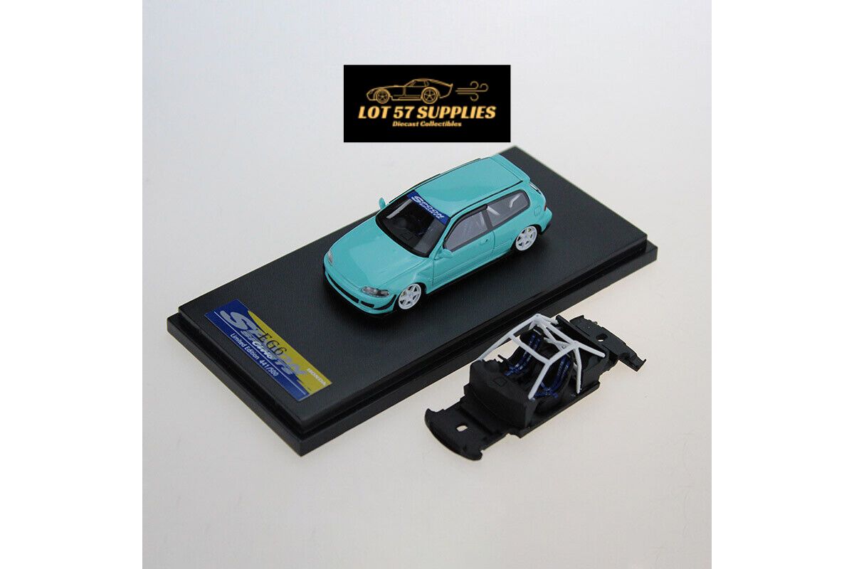 YM Model Honda Civic EG6 Spoon Sports Gift Tiffany Blue 1:64