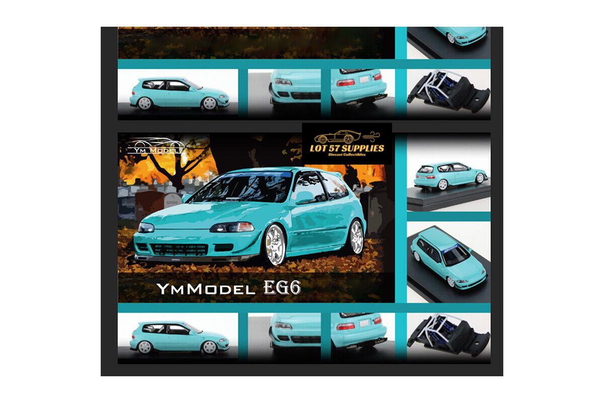 YM Model Honda Civic EG6 Spoon Sports Gift Tiffany Blue 1:64