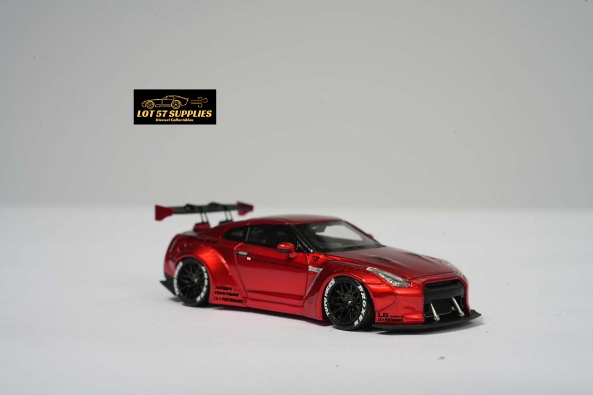 (Pre-Order) Error 404 LB-Works Nissan Skyline GT-R R35 Fighter Grey / Candy Red Limited to 299 Pcs Each 1:64